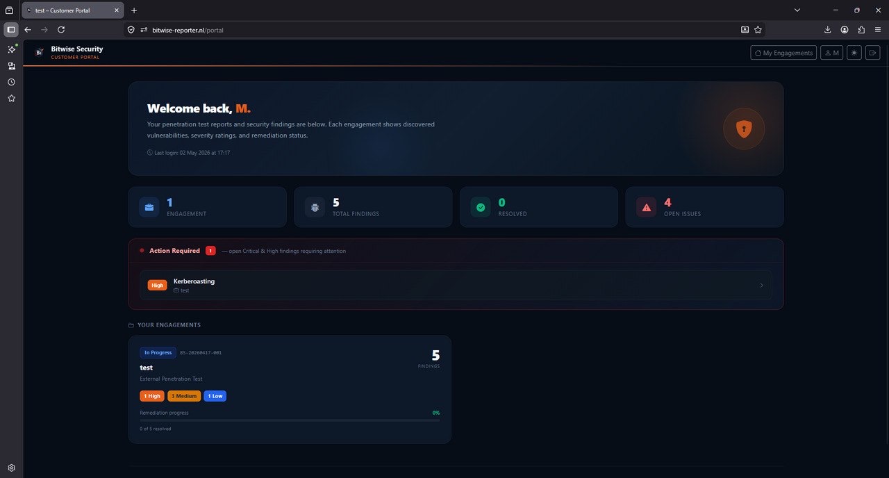 Customer portal dashboard
